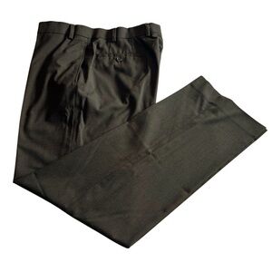 Ralph Lauren Espresso Brown Micro Check Flat Front Dress Pants Men's Size 36x30